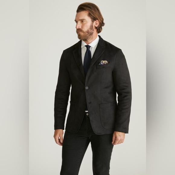 NWT Robert Graham Faux Suede Blazer Black XXL $328 MSRP - Picture 1 of 6